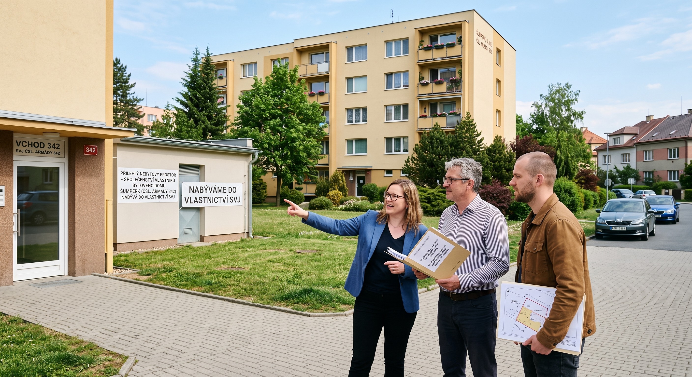 Může společenství vlastníků nabýt do svého vlastnictví nemovitost, která je součástí nebo přiléhá k bytového domu?